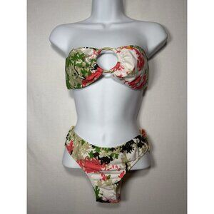 MILLY Cabana Strapless Bikini Bandeau Swimwear Summer Vacation Beach Resort